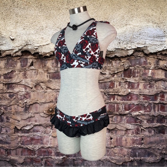 Too Fast Guns and Roses Tattoo Bikini Swimwear Swim - Picture 6 of 12